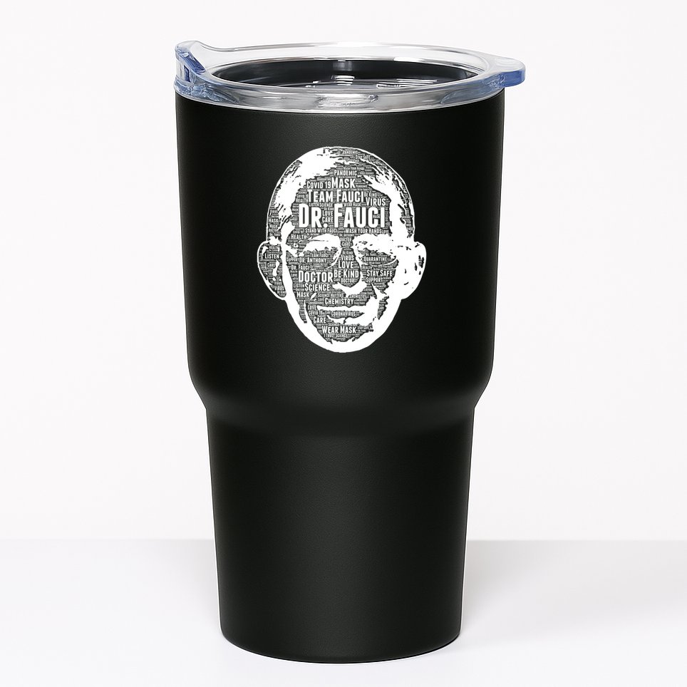 Dr. Fauci Word Face Portrait Tumbler