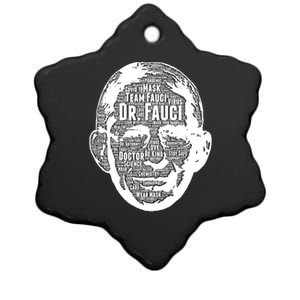 Dr. Fauci Word Face Portrait Ceramic Star Ornament