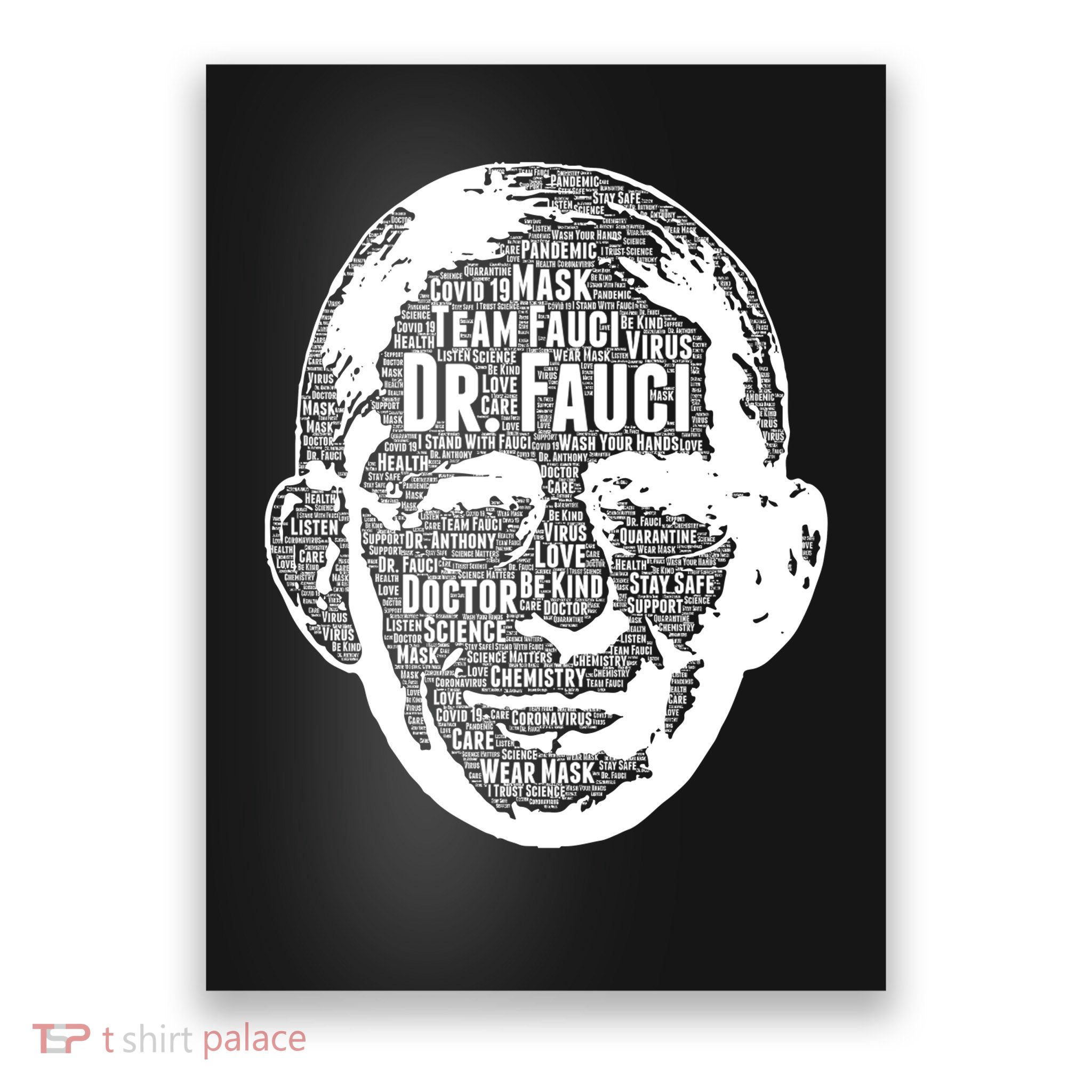 Dr. Fauci Word Face Portrait Poster