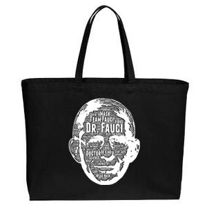 Dr. Fauci Word Face Portrait Cotton Canvas Jumbo Tote