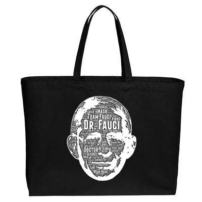 Dr. Fauci Word Face Portrait Cotton Canvas Jumbo Tote