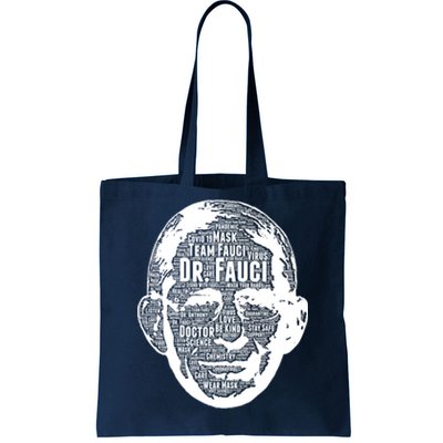 Dr. Fauci Word Face Portrait Tote Bag