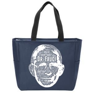 Dr. Fauci Word Face Portrait Zip Tote Bag