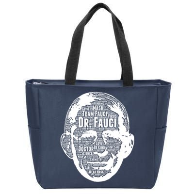 Dr. Fauci Word Face Portrait Zip Tote Bag