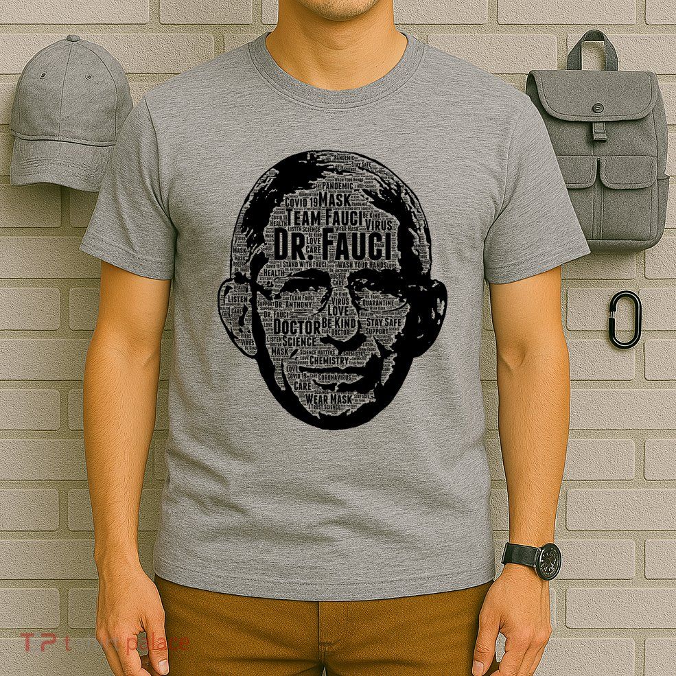 Dr. Fauci Word Face Portrait T-Shirt