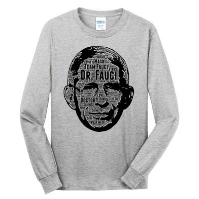 Dr. Fauci Word Face Portrait Tall Long Sleeve T-Shirt