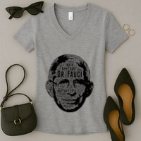 Dr. Fauci Word Face Portrait Women's V-Neck T-Shirt