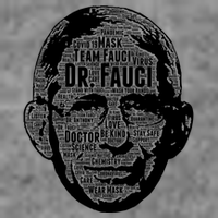 Dr. Fauci Word Face Portrait Women's V-Neck T-Shirt