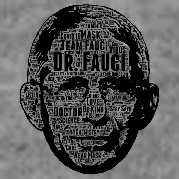 Dr. Fauci Word Face Portrait Women's V-Neck T-Shirt