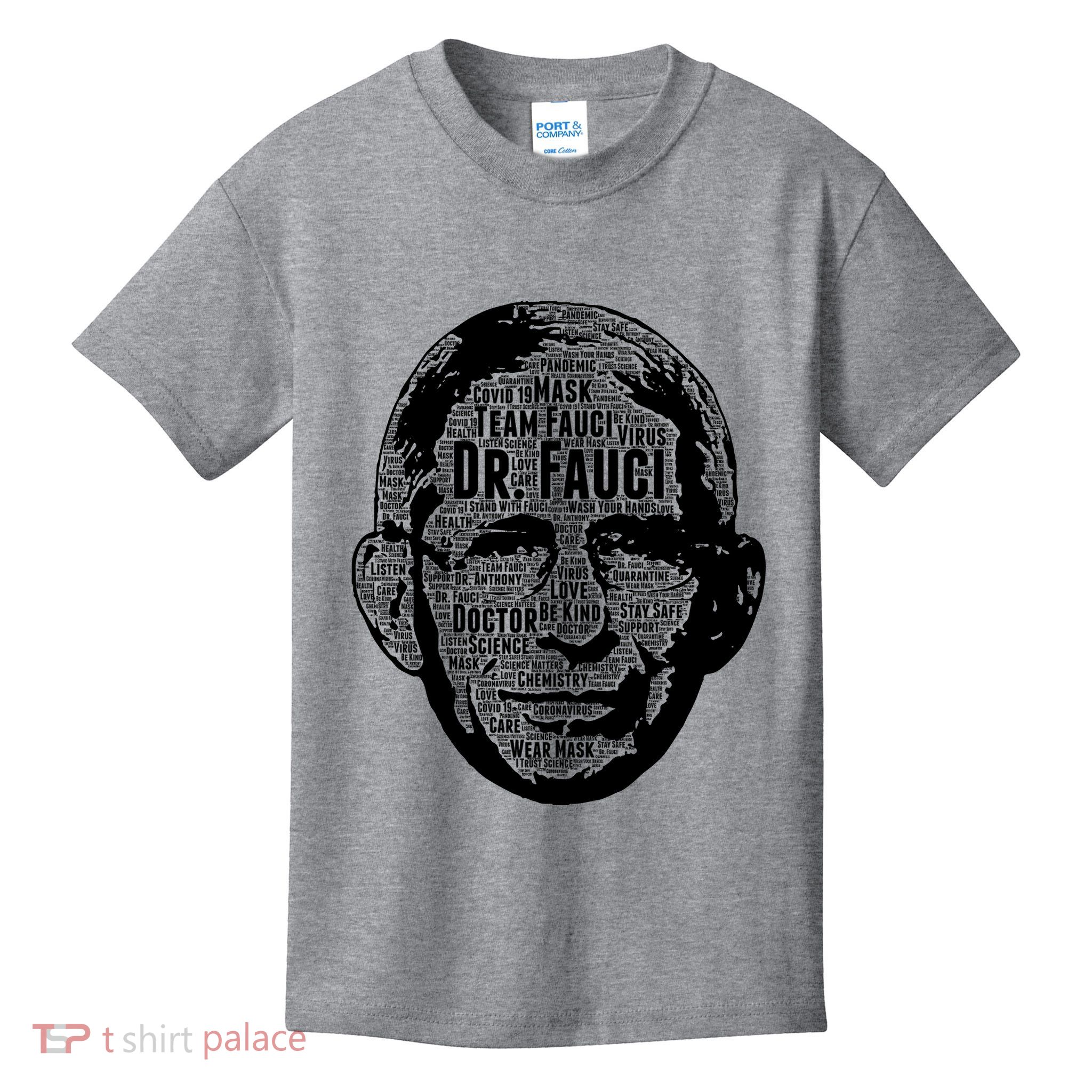 Dr. Fauci Word Face Portrait Kids T-Shirt