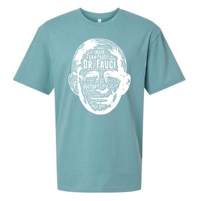 Dr. Fauci Word Face Portrait Sueded Cloud Jersey T-Shirt