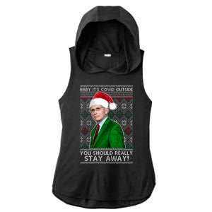 Dr Fauci Baby It's Covid Outside Ugly Christmas Sweater Ladies PosiCharge Tri-Blend Wicking Draft Hoodie Tank