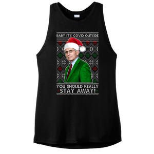 Dr Fauci Baby It's Covid Outside Ugly Christmas Sweater Ladies PosiCharge Tri-Blend Wicking Tank