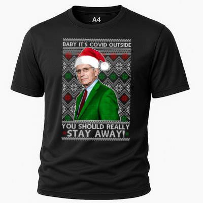 Dr Fauci Baby It's Covid Outside Ugly Christmas Sweater Performance Shirt