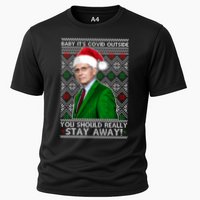 Dr Fauci Baby It's Covid Outside Ugly Christmas Sweater Cooling Performance Crew T-Shirt