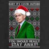 Dr Fauci Baby It's Covid Outside Ugly Christmas Sweater Adult Drive Performance Visor