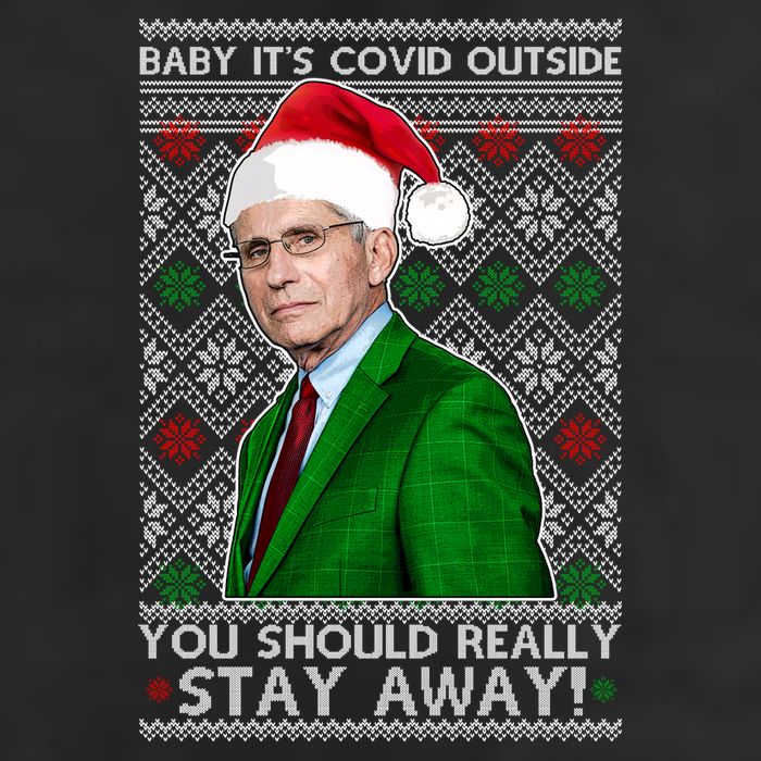 Dr Fauci Baby It's Covid Outside Ugly Christmas Sweater Adult Drive Performance Visor