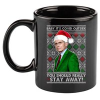 Dr Fauci Baby It's Covid Outside Ugly Christmas Sweater 11oz C Handle Ceramic Mug