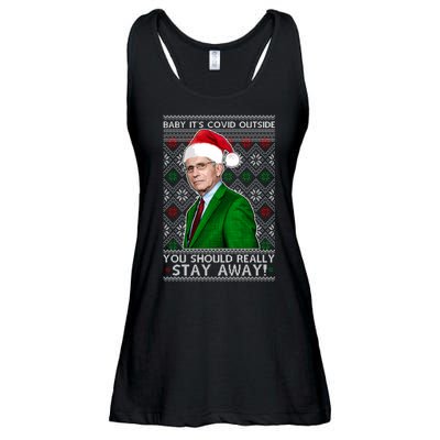 Dr Fauci Baby It's Covid Outside Ugly Christmas Sweater Ladies Essential Flowy Tank