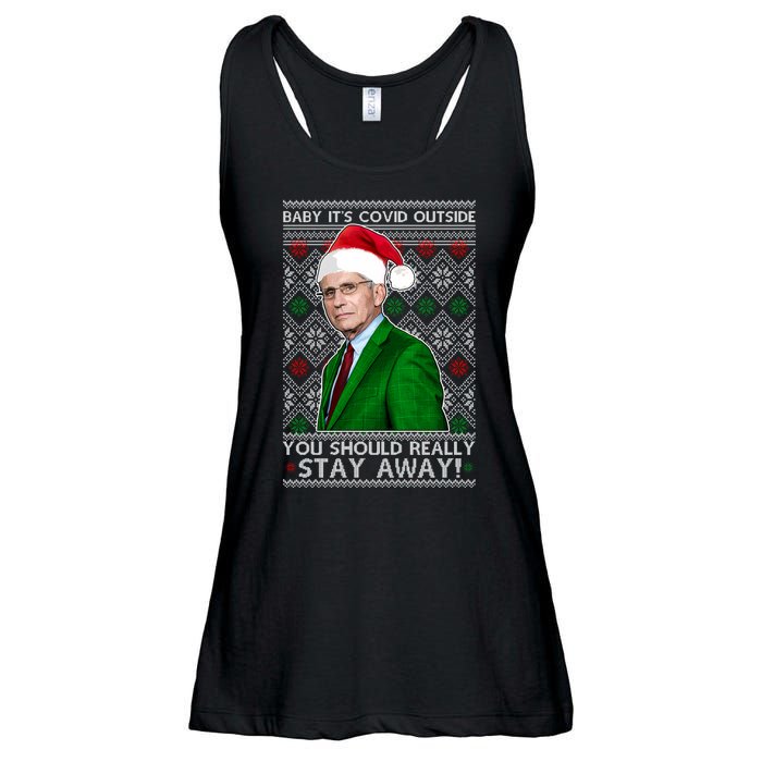 Dr Fauci Baby It's Covid Outside Ugly Christmas Sweater Ladies Essential Flowy Tank