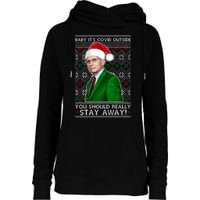 Dr Fauci Baby It's Covid Outside Ugly Christmas Sweater Womens Funnel Neck Pullover Hood