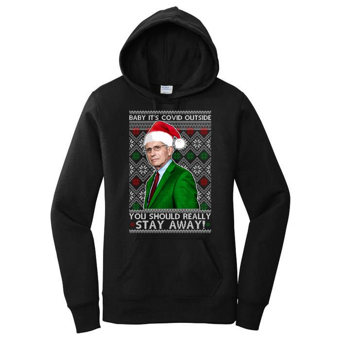 Dr Fauci Baby It's Covid Outside Ugly Christmas Sweater Women's Pullover Hoodie