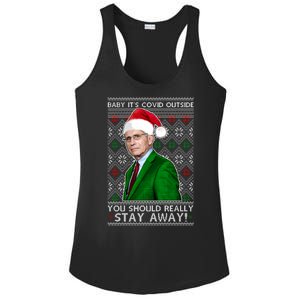 Dr Fauci Baby It's Covid Outside Ugly Christmas Sweater Ladies PosiCharge Competitor Racerback Tank