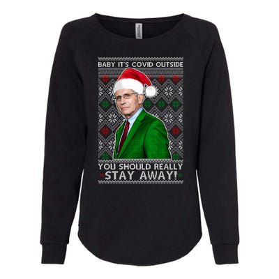 Dr Fauci Baby It's Covid Outside Ugly Christmas Sweater Womens California Wash Sweatshirt