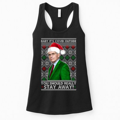 Dr Fauci Baby It's Covid Outside Ugly Christmas Sweater Womens Tank Top