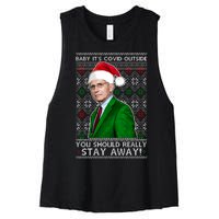 Dr Fauci Baby It's Covid Outside Ugly Christmas Sweater Women's Racerback Cropped Tank