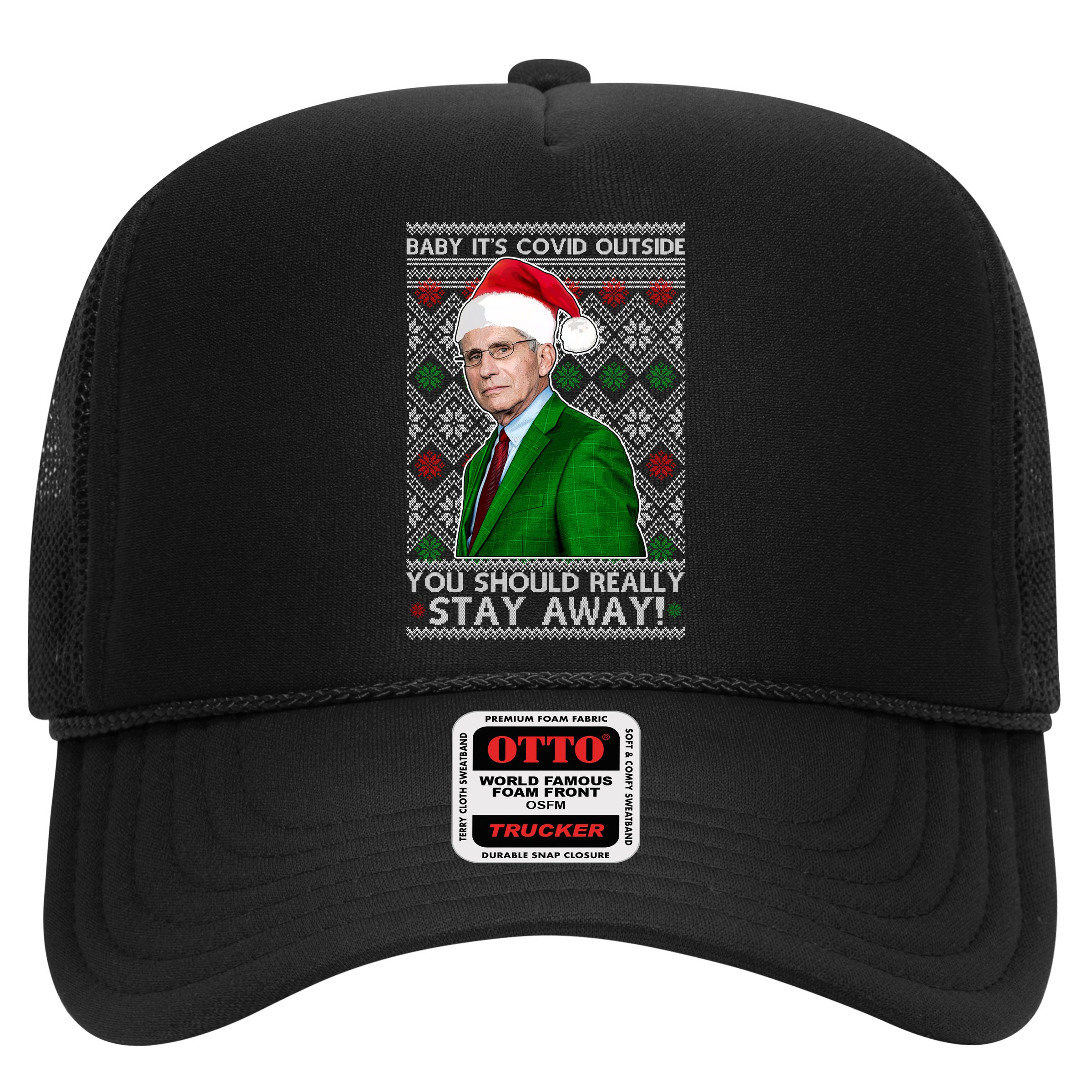 Dr Fauci Baby It's Covid Outside Ugly Christmas Sweater Hat