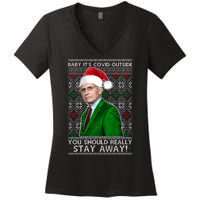 Dr Fauci Baby It's Covid Outside Ugly Christmas Sweater Women's V-Neck T-Shirt