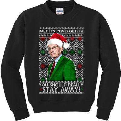 Dr Fauci Baby It's Covid Outside Ugly Christmas Sweater Kids Sweatshirt
