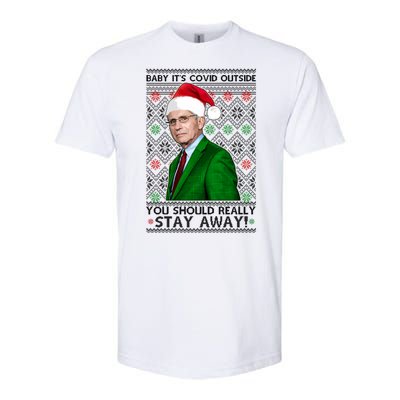 Dr Fauci Baby It's Covid Outside Ugly Christmas Sweater Softstyle® CVC T-Shirt