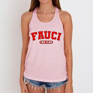 Dr Fauci Fan Club Logo Women's Knotted Racerback Tank