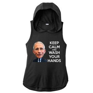 Dr Fauci Keep Calm And Wash Your Hands Ladies PosiCharge Tri-Blend Wicking Draft Hoodie Tank