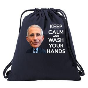 Dr Fauci Keep Calm And Wash Your Hands Drawstring Bag