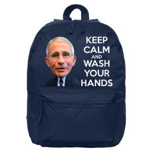 Dr Fauci Keep Calm And Wash Your Hands 16 in Basic Backpack