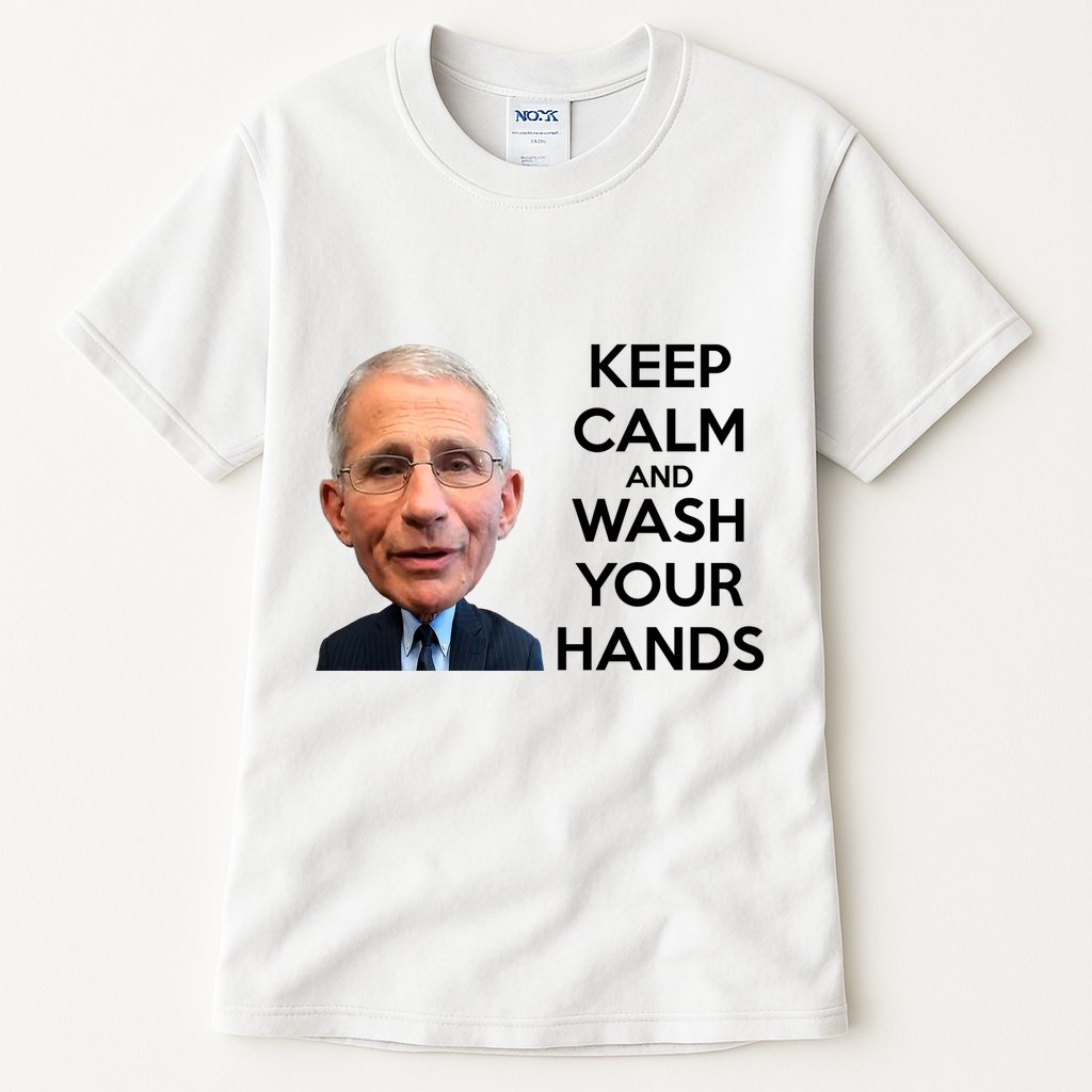 Dr Fauci Keep Calm And Wash Your Hands Tall T-Shirt