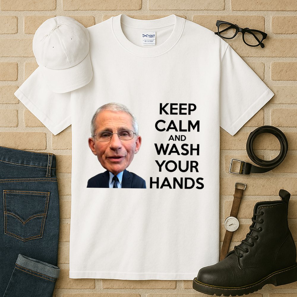 Dr Fauci Keep Calm And Wash Your Hands Tall T-Shirt