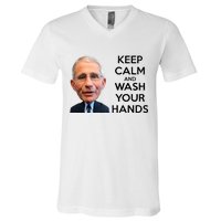 Dr Fauci Keep Calm And Wash Your Hands V-Neck T-Shirt