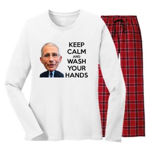 Dr Fauci Keep Calm And Wash Your Hands Women's Long Sleeve Flannel Pajama Set 