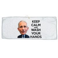 Dr Fauci Keep Calm And Wash Your Hands Large Microfiber Waffle Golf Towel