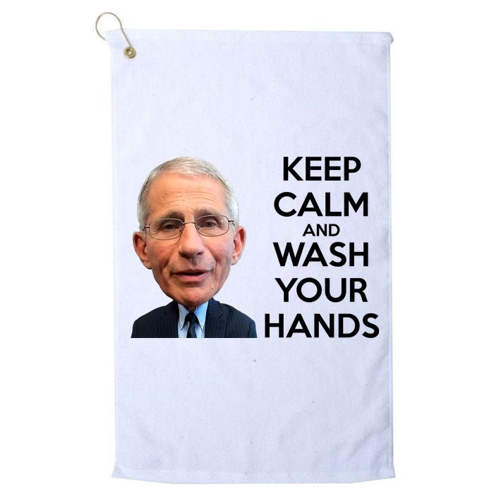 Dr Fauci Keep Calm And Wash Your Hands Platinum Collection Golf Towel