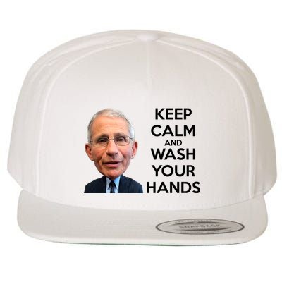 Dr Fauci Keep Calm And Wash Your Hands Wool Snapback Cap