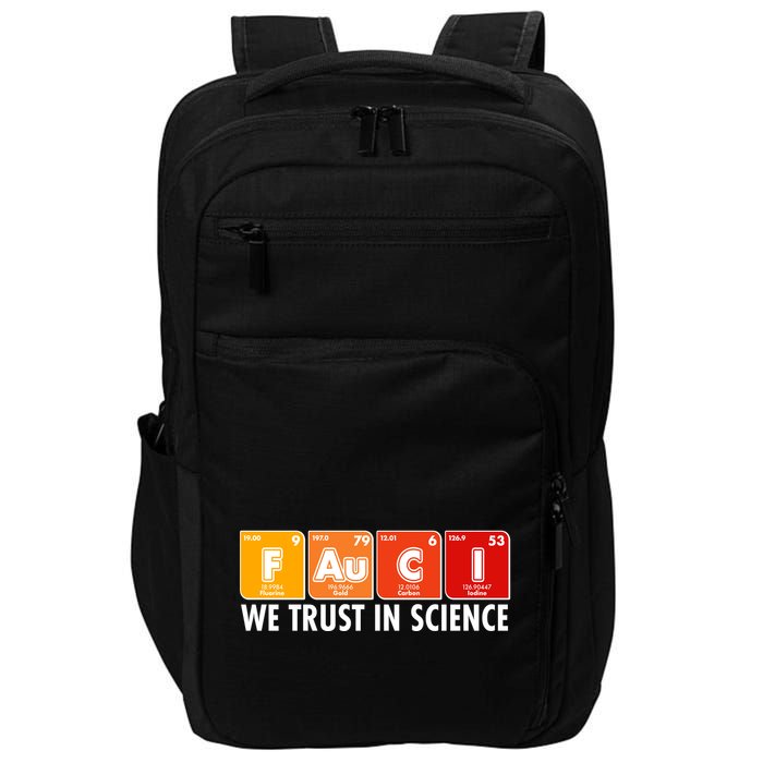 Dr Fauci We Trust In Science Periodical Table Elements Impact Tech Backpack