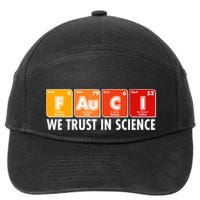 Dr Fauci We Trust In Science Periodical Table Elements 7-Panel Snapback Hat