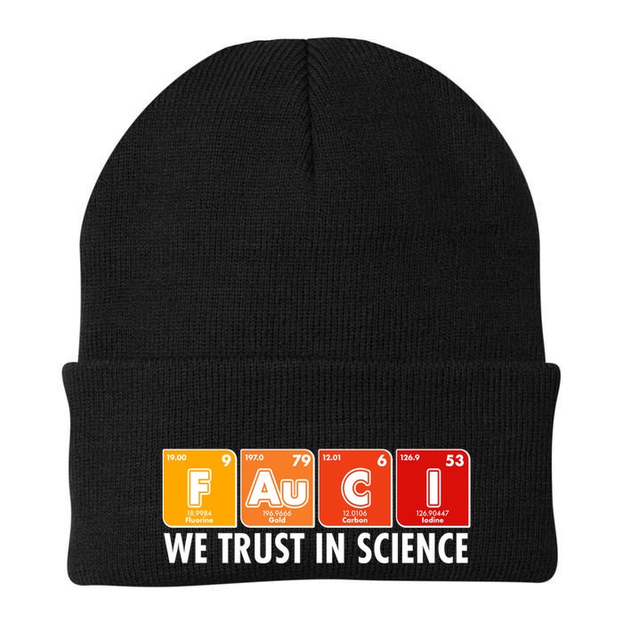 Dr Fauci We Trust In Science Periodical Table Elements Beanie