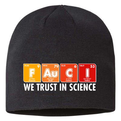 Dr Fauci We Trust In Science Periodical Table Elements Sustainable Beanie