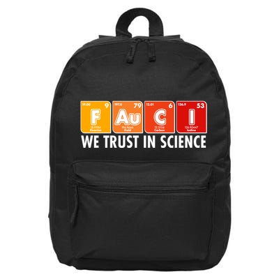 Dr Fauci We Trust In Science Periodical Table Elements 16 in Basic Backpack